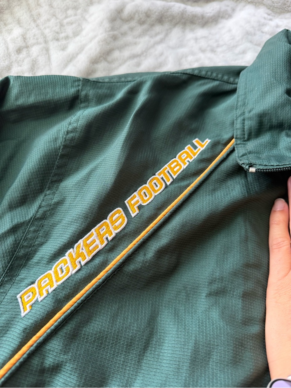 Reebok NFL Green Bay Packers On Field Windbreaker Full Zip Jacket Men’s Large - Picture 6 of 15